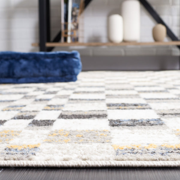 Safavieh Pyramid 224 Power Loomed Modern Rug Ivory / Grey Navy 5'-3" x 7'-8"