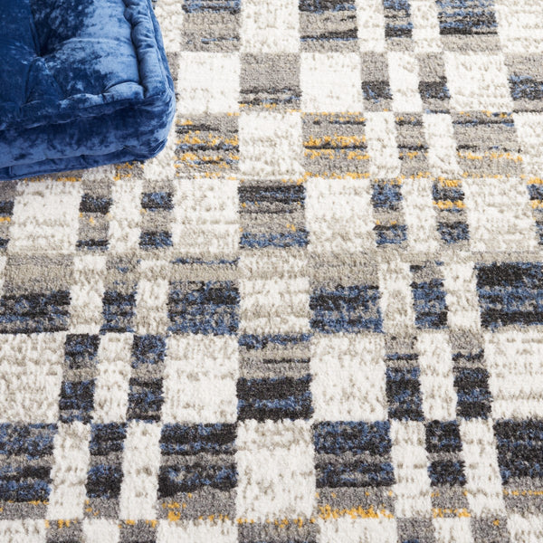 Safavieh Pyramid 224 Power Loomed 52% Polypropylene, 24% Jute, 13% Latex, 11% Polyester Modern Rug Ivory / Grey Navy PYR224A-9