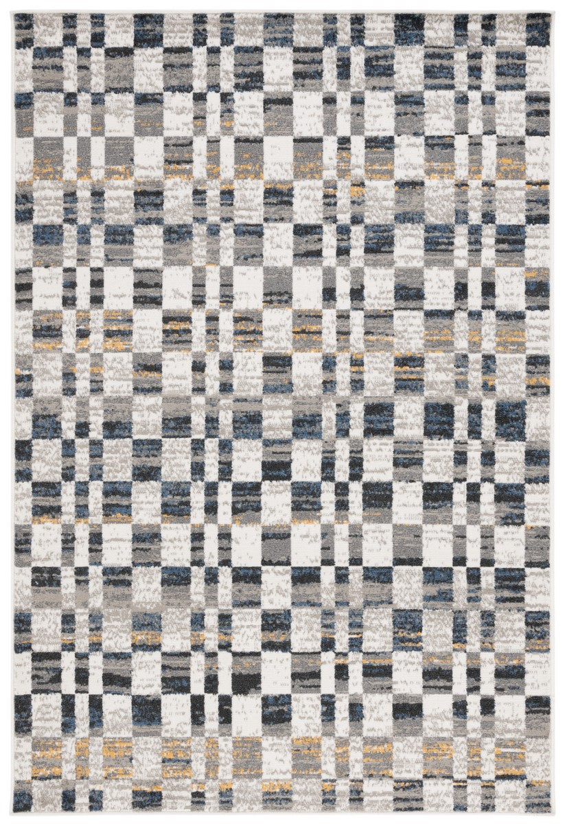 Safavieh Pyramid 224 Power Loomed Modern Rug X23 Ivory / Grey Navy PYR224A-7R