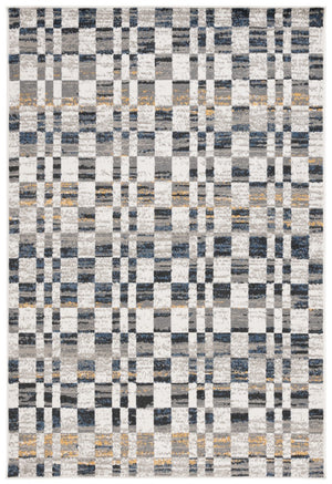 Safavieh Pyramid 224 Power Loomed Modern Rug X23 Ivory / Grey Navy PYR224A-7R