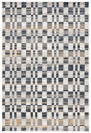Safavieh Pyramid 224 Power Loomed Modern Rug Ivory / Grey Navy 5'-3" x 7'-8"