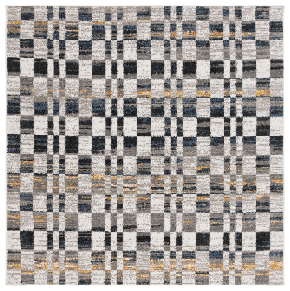 Safavieh Pyramid 224 Power Loomed Modern Rug IIX Ivory / Grey Navy PYR224A-28