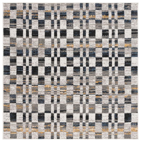 Safavieh Pyramid 224 Power Loomed Modern Rug IIX Ivory / Grey Navy PYR224A-7SQ