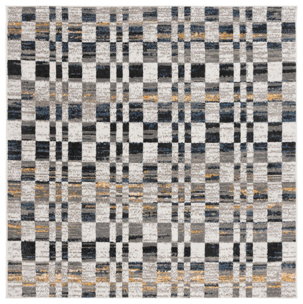 Safavieh Pyramid 224 Power Loomed 52% Polypropylene, 24% Jute, 13% Latex, 11% Polyester Modern Rug Ivory / Grey Navy PYR224A-9