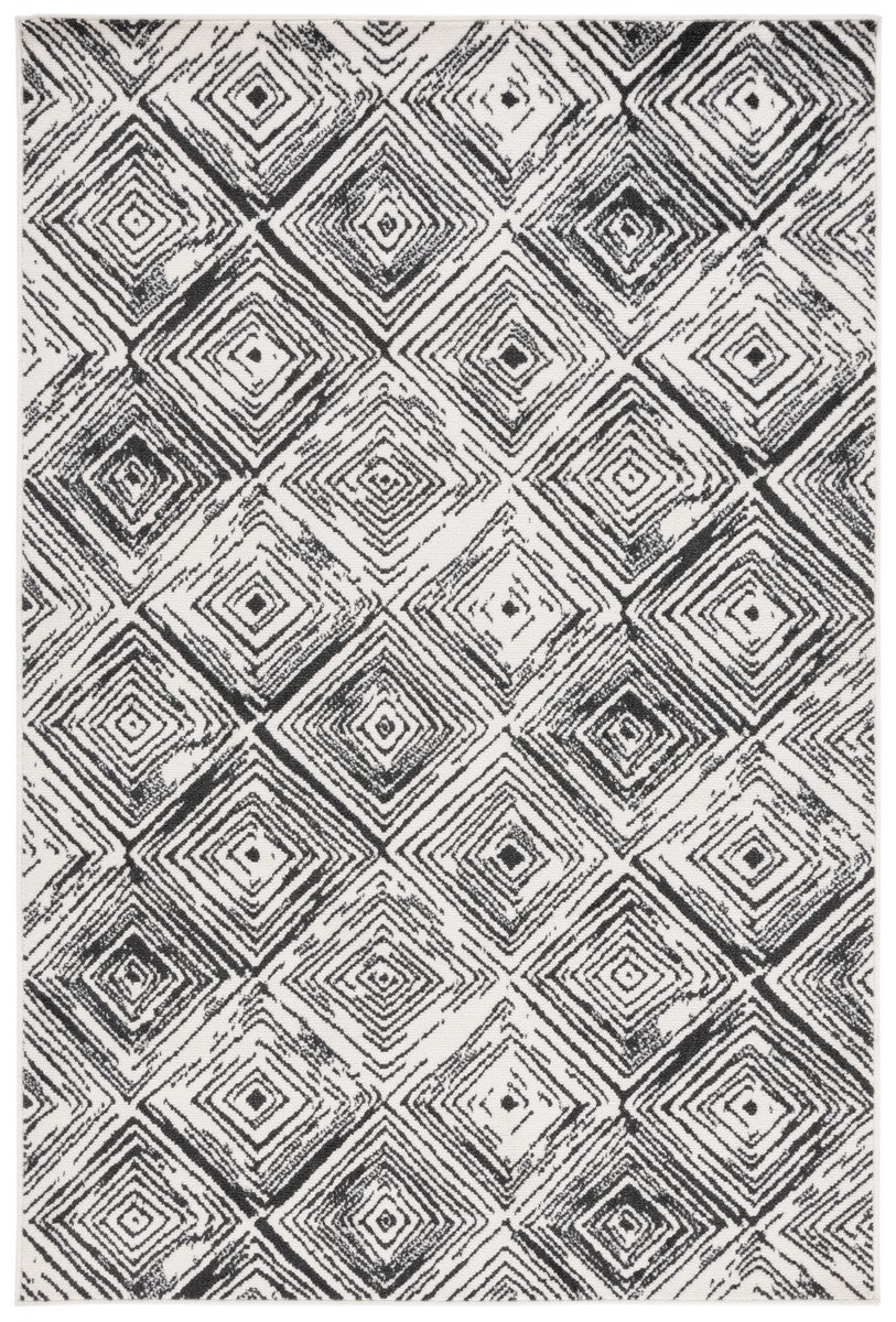 Safavieh Pyramid 225 Power Loomed Modern Rug X23 Ivory / Black PYR225A-7R