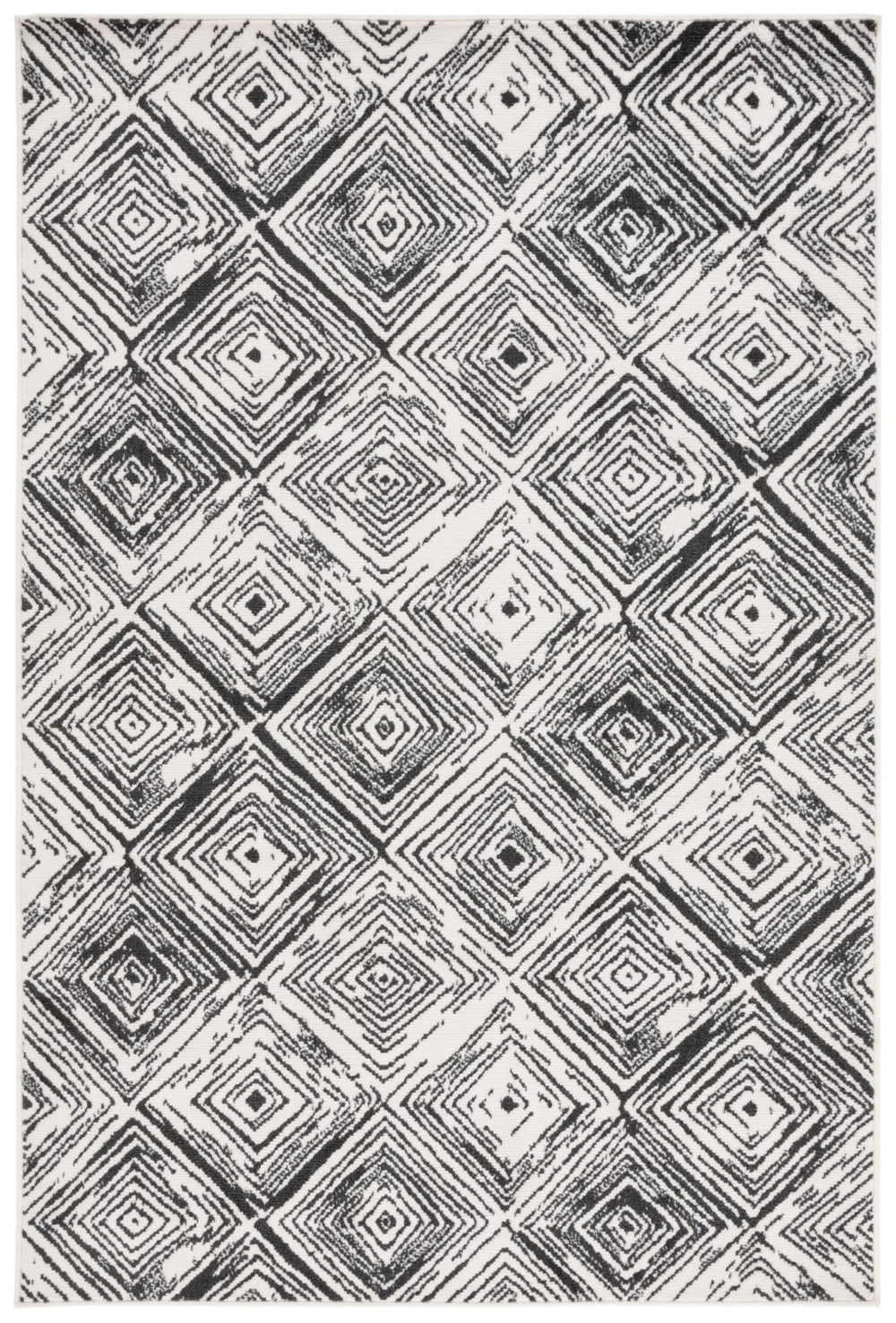 Safavieh Pyramid 225 Power Loomed Modern Rug Ivory / Blue 5'-3" x 7'-8"