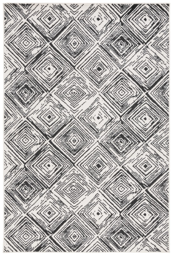 Safavieh Pyramid 225 Power Loomed Modern Rug Ivory / Blue 5'-3" x 7'-8"