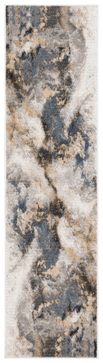 Safavieh Pyramid 227 Power Loomed Modern Rug X23 Grey / Navy Gold PYR227F-7R