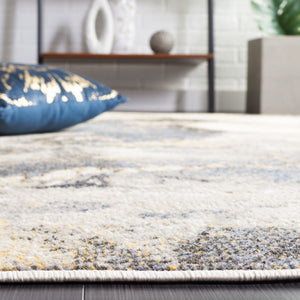 Safavieh Pyramid 227 Power Loomed Modern Rug Grey / Navy Gold 5'-3" x 7'-8"