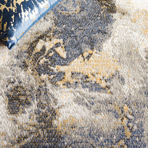 Safavieh Pyramid 227 Power Loomed Modern Rug Grey / Navy Gold 5'-3" x 7'-8"