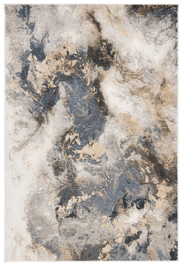 Safavieh Pyramid 227 Power Loomed Modern Rug X23 Grey / Navy Gold PYR227F-7R