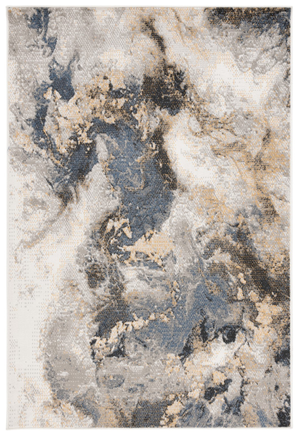 Safavieh Pyramid 227 Power Loomed Modern Rug Grey / Navy Gold 5'-3" x 7'-8"