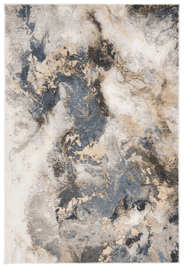 Safavieh Pyramid 227 Power Loomed Modern Rug Grey / Navy Gold 5'-3" x 7'-8"