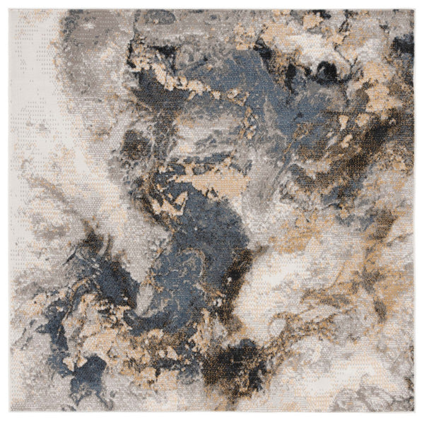 Safavieh Pyramid 227 Power Loomed Modern Rug X23 Grey / Navy Gold PYR227F-7R