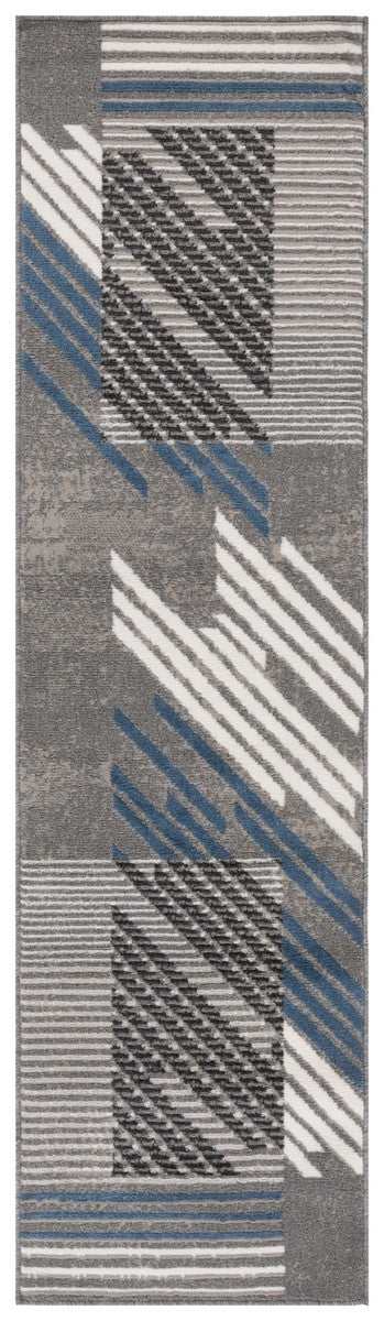 Safavieh Pyramid 228 Power Loomed 52% Polypropylene, 24% Jute, 13% Latex, 11% Polyester Modern Rug Grey / Blue Ivory PYR228F-9
