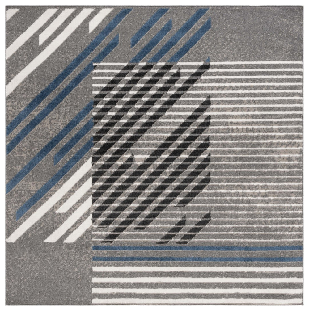 Safavieh Pyramid 228 Power Loomed Modern Rug IIX Grey / Blue Ivory PYR228F-28