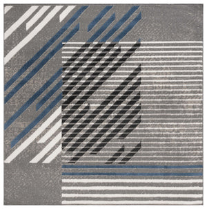 Safavieh Pyramid 228 Power Loomed Modern Rug IIX Grey / Blue Ivory PYR228F-7SQ