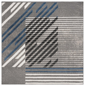 Safavieh Pyramid 228 Power Loomed Modern Rug X23 Grey / Blue Ivory PYR228F-7R