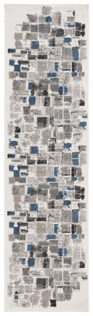 Safavieh Pyramid 229 Power Loomed 52% Polypropylene, 24% Jute, 11% Polyester, 13% Latex Rug Ivory / Grey Navy PYR229A-9