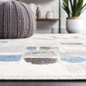 Safavieh Pyramid 229 Power Loomed Rug Ivory / Grey Navy 5'-3" x 7'-8"