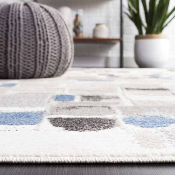 Safavieh Pyramid 229 Power Loomed Rug Ivory / Grey Navy 5'-3" x 7'-8"