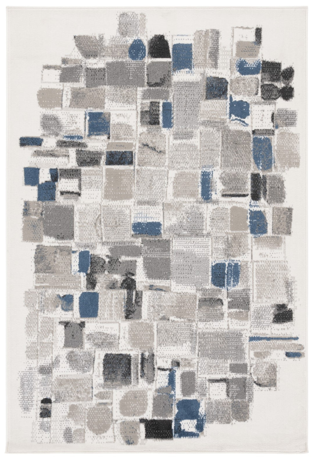 Safavieh Pyramid 229 Power Loomed Rug Ivory / Grey Navy 5'-3" x 7'-8"