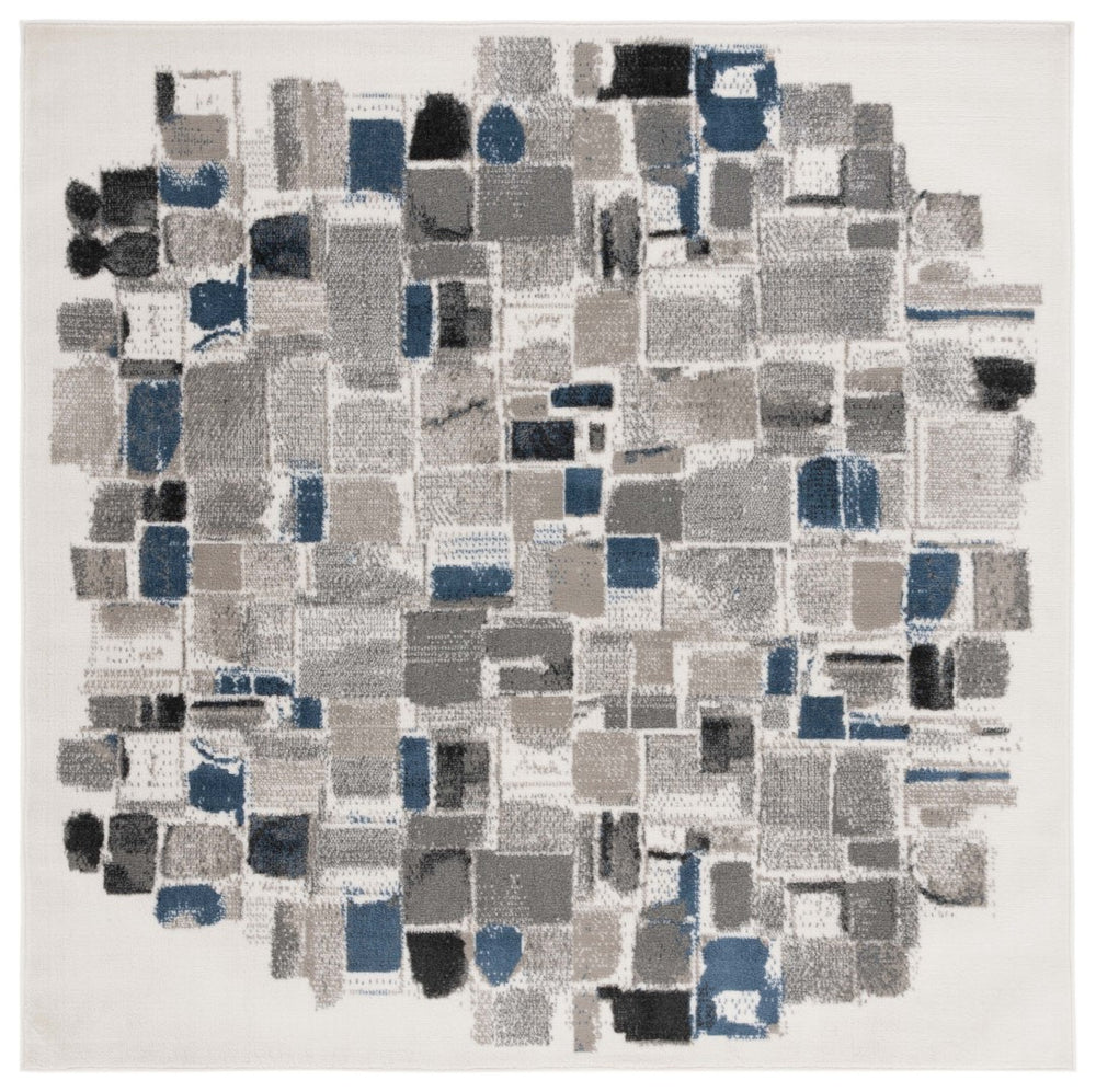 Safavieh Pyramid 229 Power Loomed  Rug IIX Ivory / Grey Navy PYR229A-28