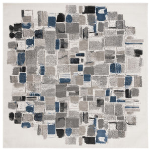 Safavieh Pyramid 229 Power Loomed  Rug IIX Ivory / Grey Navy PYR229A-7SQ