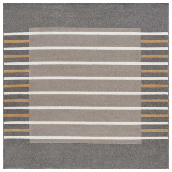 Safavieh Pyramid 232 Power Loomed 52% Polypropylene, 24% Jute, 11% Polyester, 13% Latex Rug Grey / Ivory Gold PYR232F-7SQ