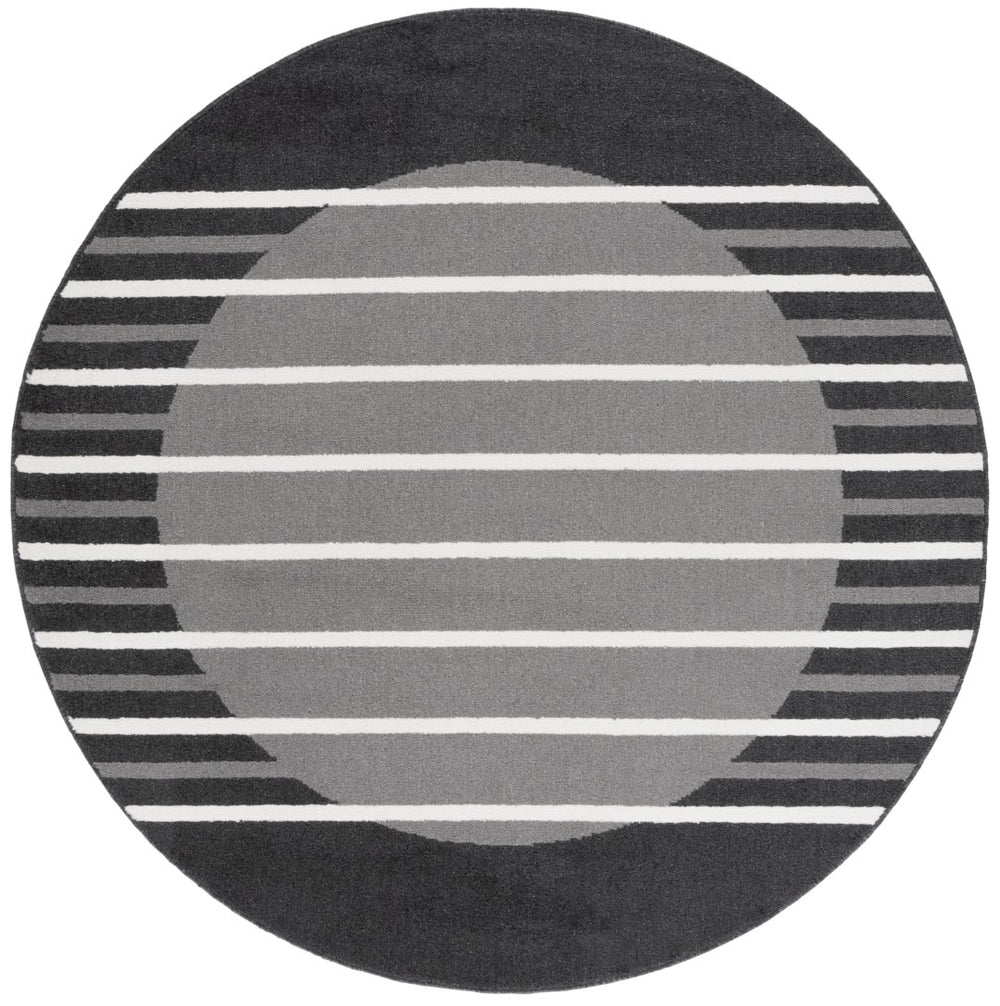 Safavieh Pyramid 232 PYR232 Power Loomed Modern Rug Grey / Ivory Black PYR232H-28