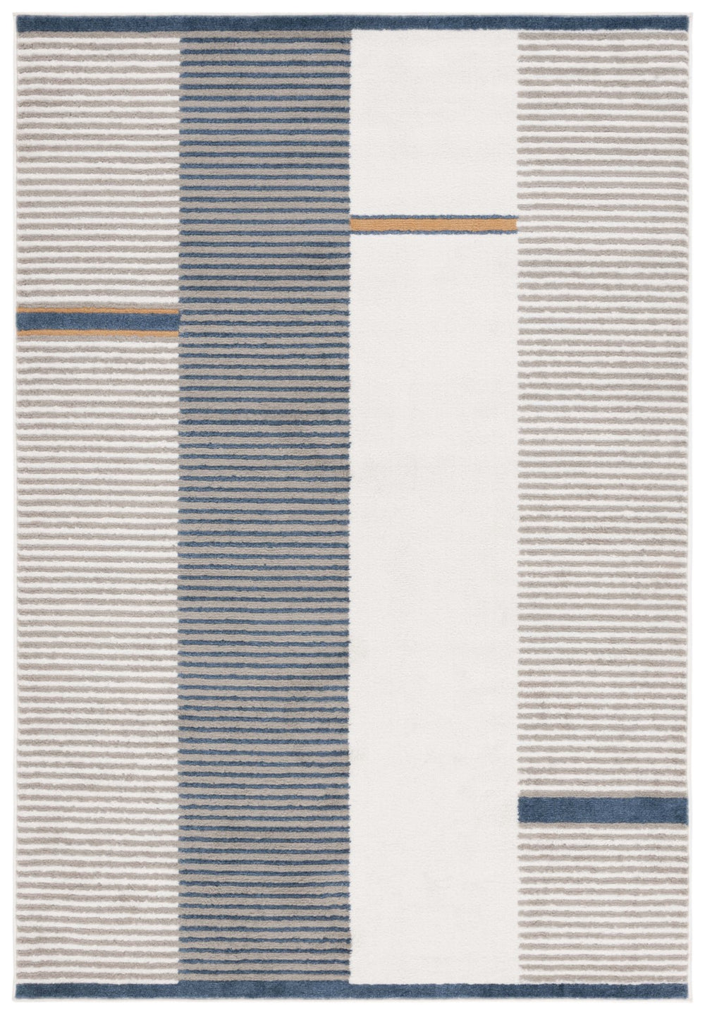 Safavieh Pyramid 234 Power Loomed 52% Polypropylene, 24% Jute, 11% Polyester, 13% Latex Rug Grey / Ivory Navy PYR234A-9