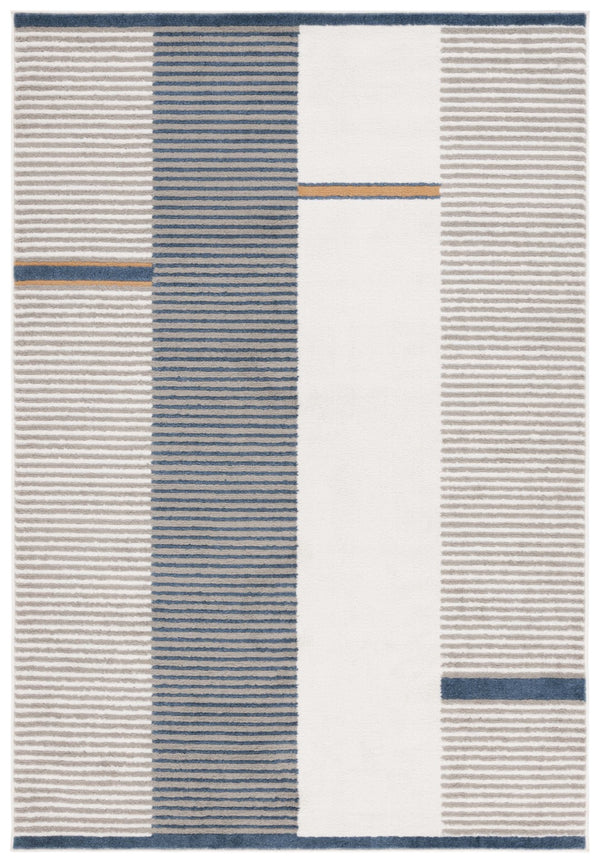 Safavieh Pyramid 234 Power Loomed 52% Polypropylene, 24% Jute, 11% Polyester, 13% Latex Rug Grey / Ivory Navy PYR234A-9