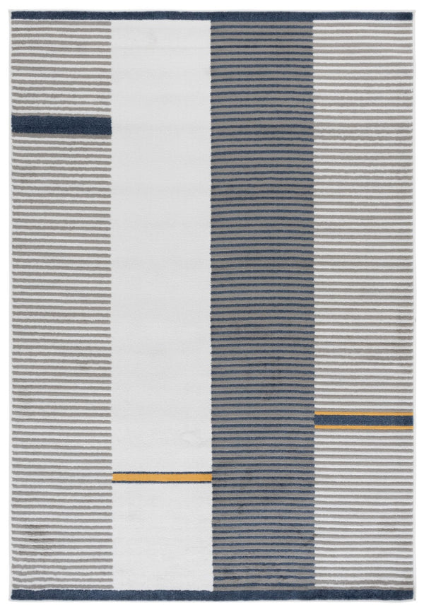 Safavieh Pyramid Contemporary Power Loomed Rug - Stylish, Durable Design For Hallways And Entryways Grey ,Ivory Navy 52% Polypropylene,24% Jute,11% Polyester,13% Latex Pyr234a-29