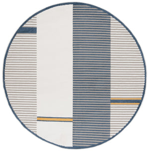 Safavieh Pyramid Contemporary Power Loomed Rug - Stylish, Durable Design For Hallways And Entryways Grey ,Ivory Navy 52% Polypropylene,24% Jute,11% Polyester,13% Latex Pyr234a-29