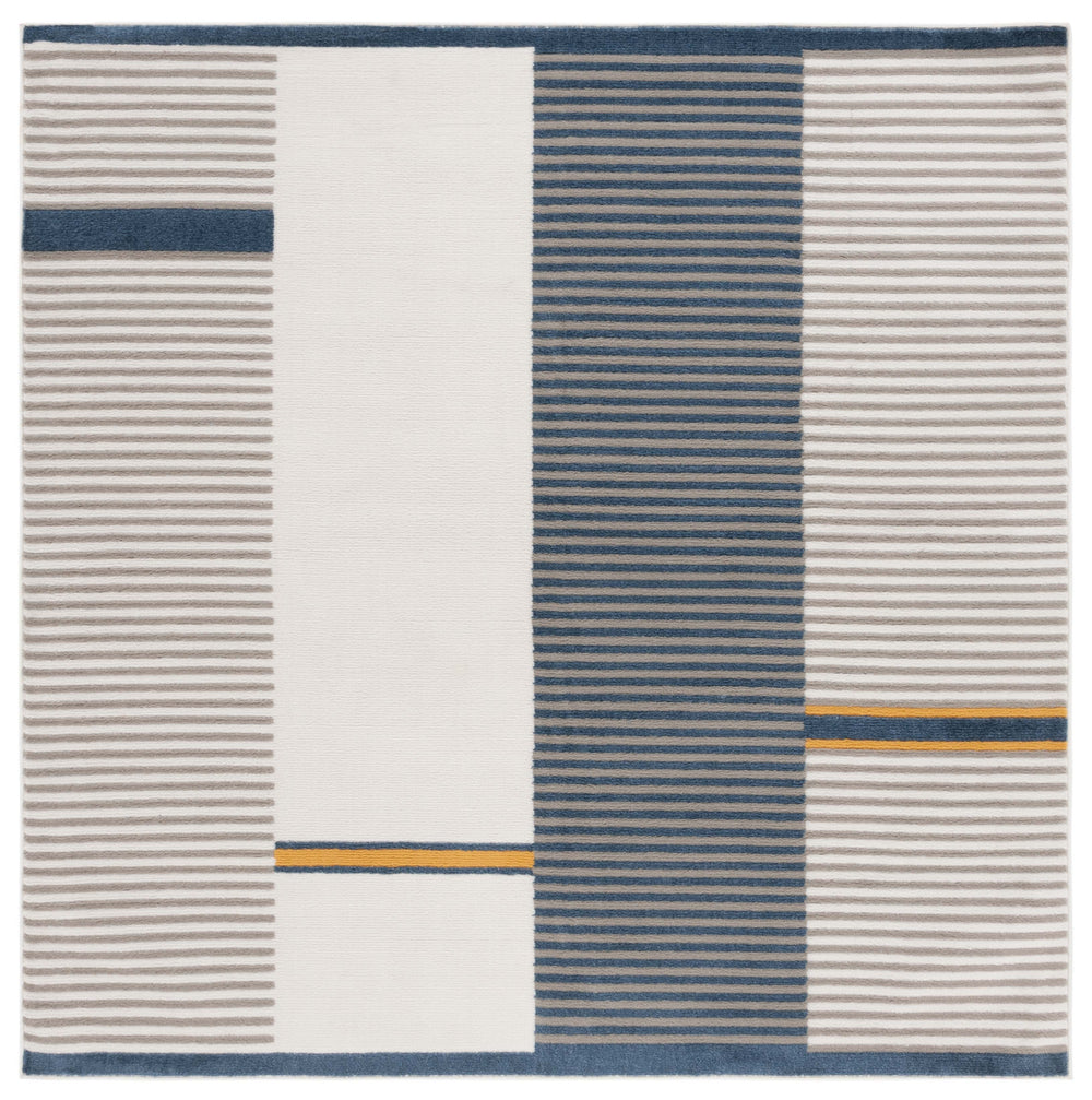 Safavieh Pyramid 234 Power Loomed 52% Polypropylene, 24% Jute, 11% Polyester, 13% Latex Rug Grey / Ivory Navy PYR234A-9