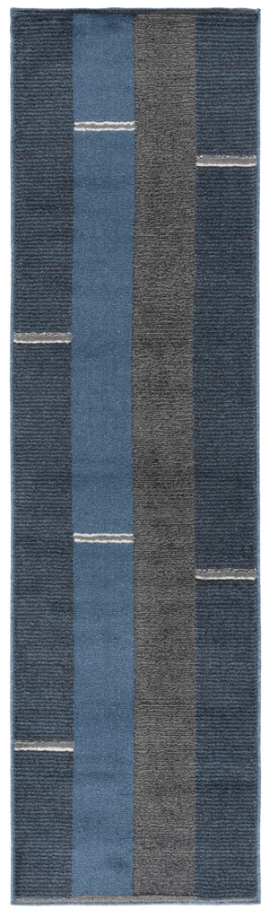 Safavieh Pyramid 234 PYR234 Power Loomed Modern Rug Navy / Grey Black PYR234N-7SQ