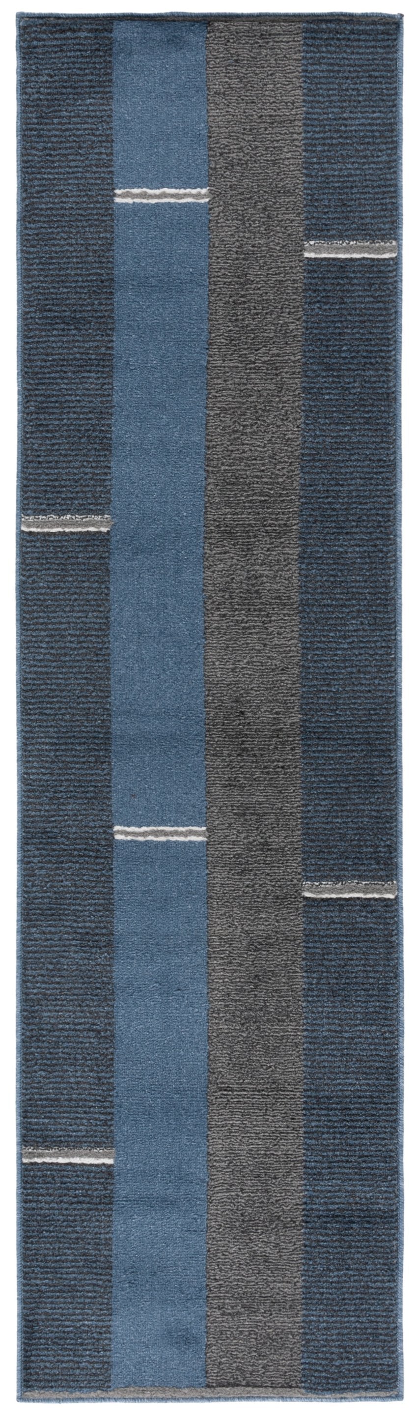 Safavieh Pyramid Sophisticated Area Rug With Grey, Ivory, And Navy Accents For Elegant Hallway Décor Navy ,Grey Black Polypropylene Pyr234n-8