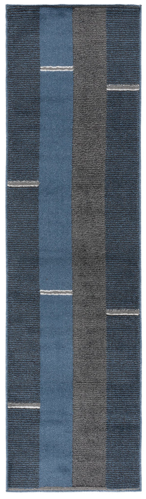 Safavieh Pyramid Sophisticated Area Rug With Grey, Ivory, And Navy Accents For Elegant Hallway Décor Navy ,Grey Black Polypropylene Pyr234n-8