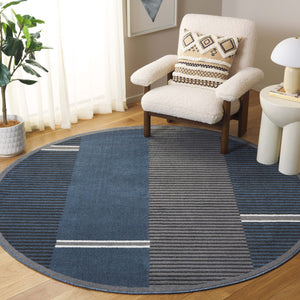 Safavieh Pyramid Sophisticated Area Rug With Grey, Ivory, And Navy Accents For Elegant Hallway Décor Navy ,Grey Black Polypropylene Pyr234n-8