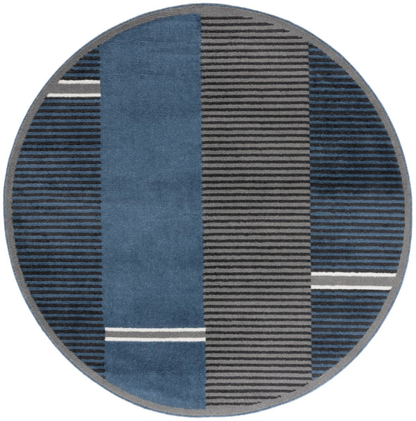 Safavieh Pyramid 234 PYR234 Power Loomed Modern Rug Navy / Grey Black PYR234N-7R
