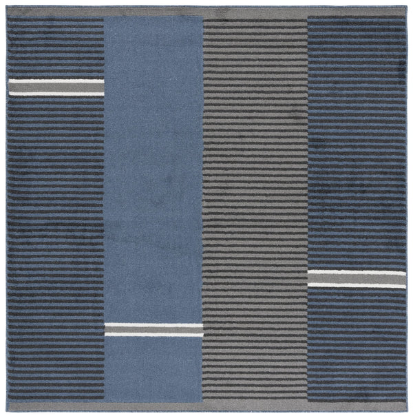 Safavieh Pyramid Sophisticated Area Rug With Grey, Ivory, And Navy Accents For Elegant Hallway Décor Navy ,Grey Black Polypropylene Pyr234n-8