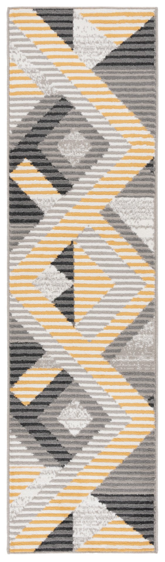 Safavieh Pyramid 240 PYR240 Power Loomed Modern Rug Grey / Ivory Gold PYR240F-7SQ