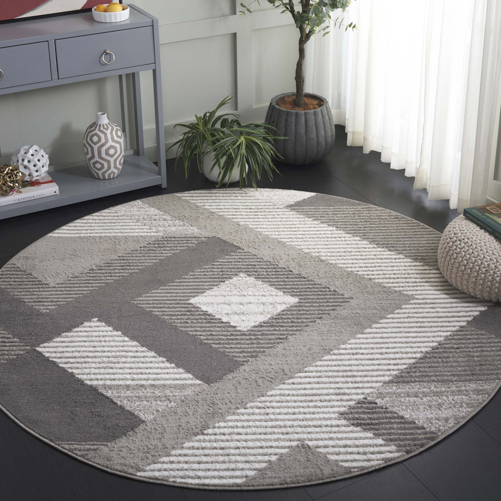Safavieh Pyramid Luxurious 9' X 12' Area Rug - Modern Grey And Ivory Design For Elegant Home Décor Grey ,Ivory Polypropylene Pyr240h-8