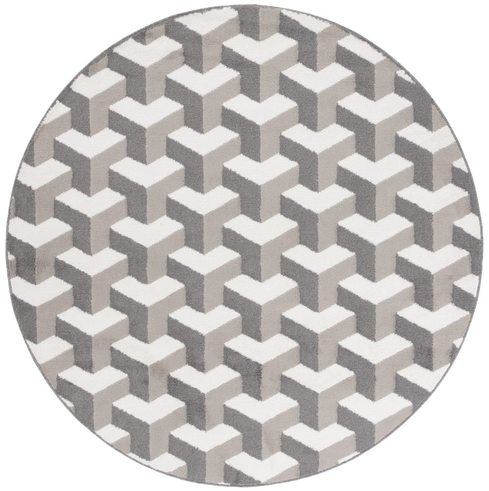 Safavieh Pyramid 246 PYR246 Power Loomed Modern Rug Grey / Ivory PYR246F-7SQ