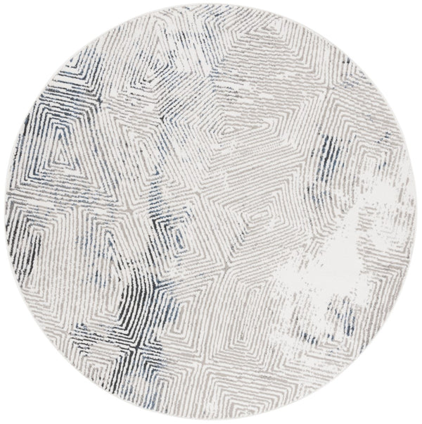 Safavieh Pyramid 249 PYR249 Power Loomed Modern Rug Ivory Grey / Navy PYR249A-7R