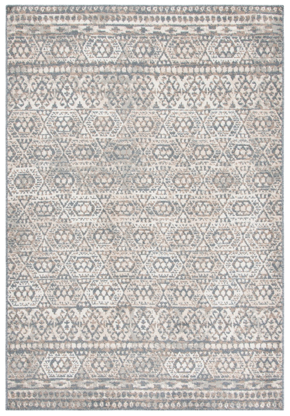 Safavieh Pyramid Exquisite Area Rug - Elegant Ivory And Charcoal Design With Intricate Patterns For Home Decor Ivory ,Charcoal 52% Polypropylene,24% Jute,11% Polyester,13% Latex Pyr260a-25