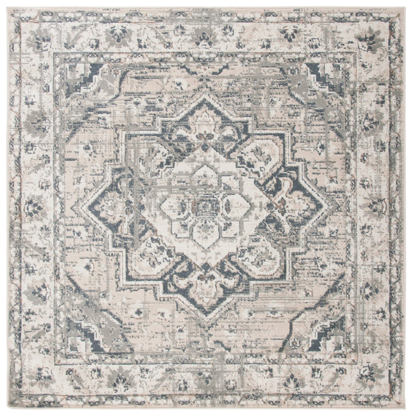 Safavieh Pyramid Timeless Elegance Area Rug - Luxurious Traditional Design For Classic And Modern Homes Ivory ,Grey 52% Polypropylene,24% Jute,11% Polyester,13% Latex Pyr268a-5sq