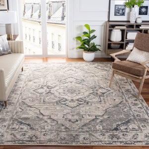 Safavieh Pyramid Timeless Elegance Area Rug - Luxurious Traditional Design For Classic And Modern Homes Ivory ,Grey 52% Polypropylene,24% Jute,11% Polyester,13% Latex Pyr268a-5sq