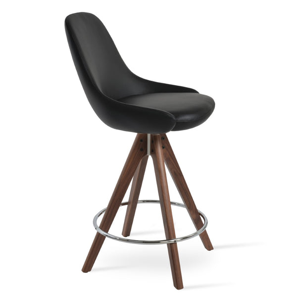 Soho Concept Eiffel Arm Barstools & Counterstools - Stylish Swivel Design, Soft Leatherette, 2-year Guarantee! Walnut,Black  Soho-concept-dining-chair-09803