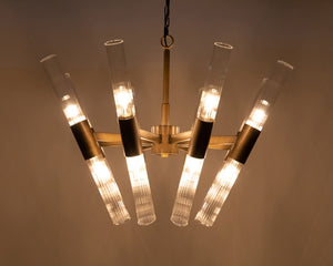 Noir Moira Chandelier - Handcrafted Aged Brass Elegance with Eight Lights for Timeless Sophistication PZ001AB